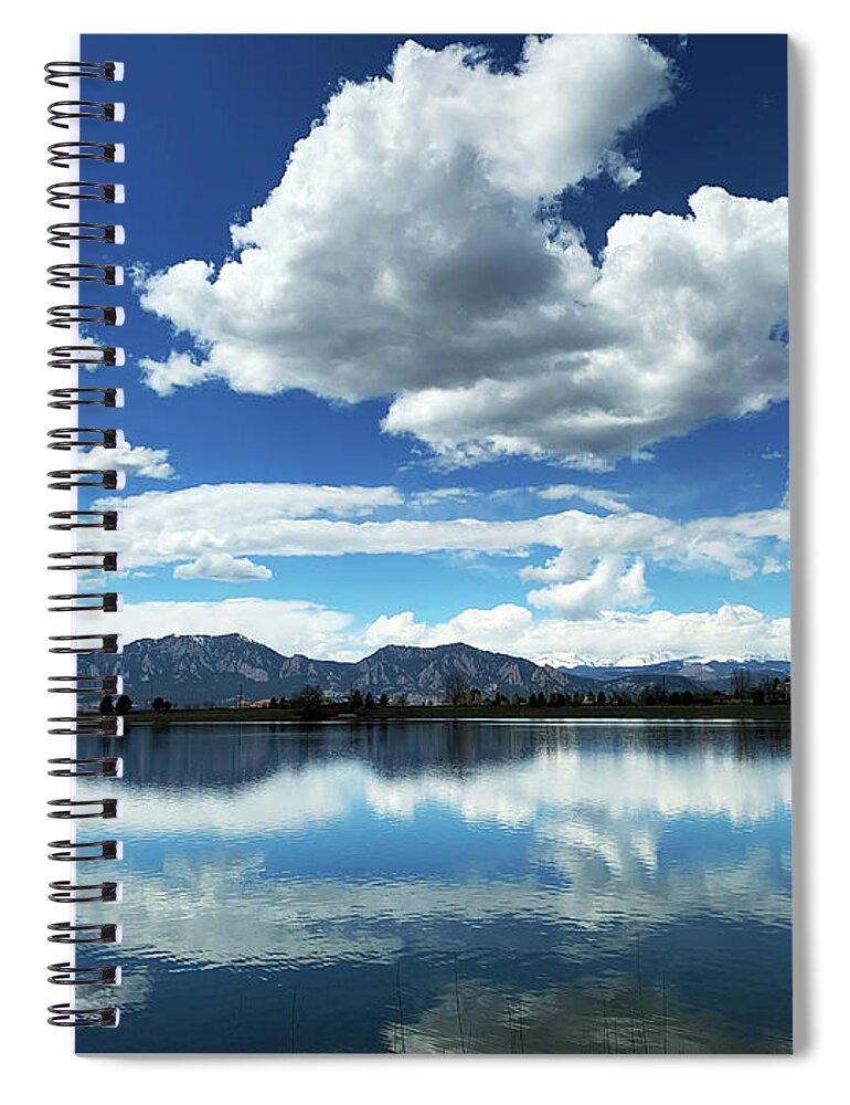 Lake Spiral Notebook featuring the photograph Lake at Flatirons by Marilyn Hunt