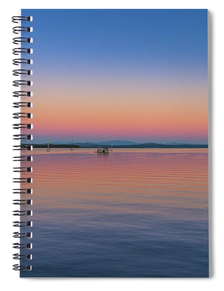 Sunset Spiral Notebook featuring the photograph Lake Champlain Evening by Tim Kirchoff