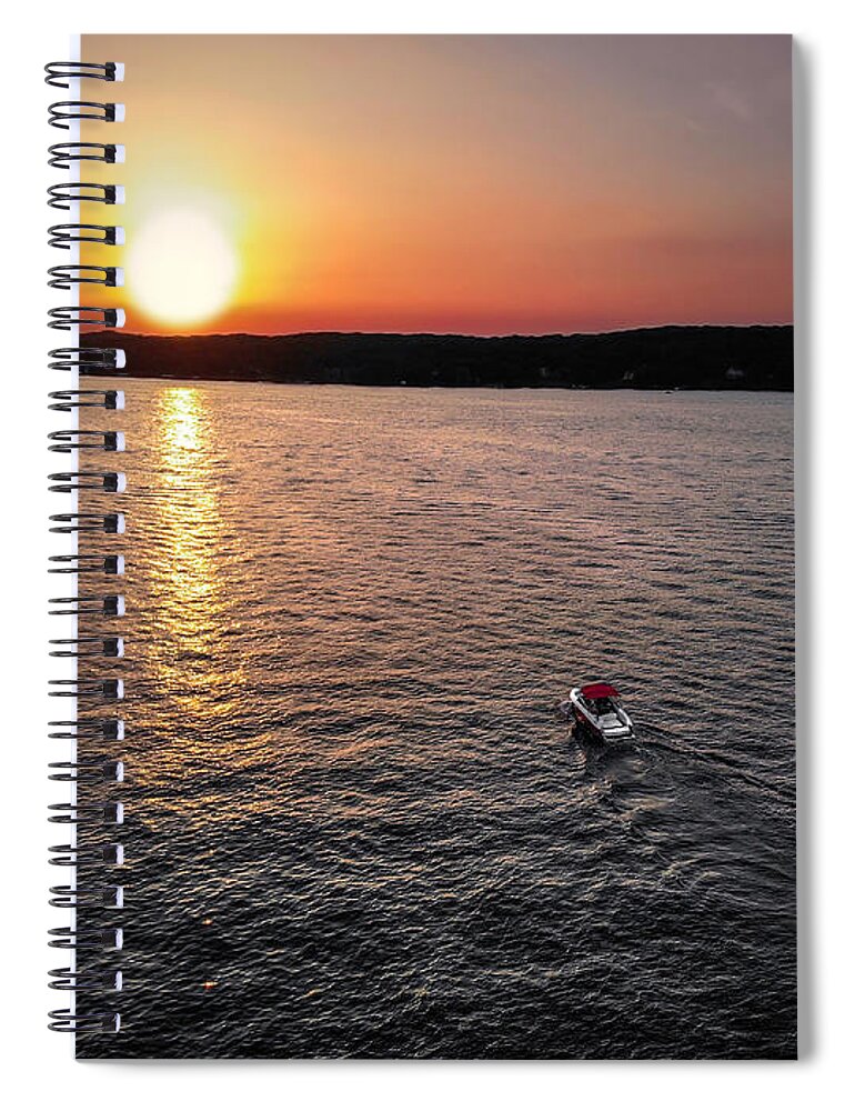 Lake Geneva Spiral Notebook featuring the photograph Lake Geneva Sunset by Bobby K