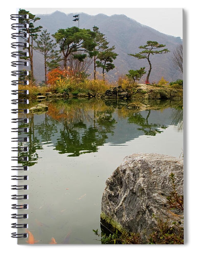 Korea Spiral Notebook featuring the photograph Lake In Korea by Rhyman007