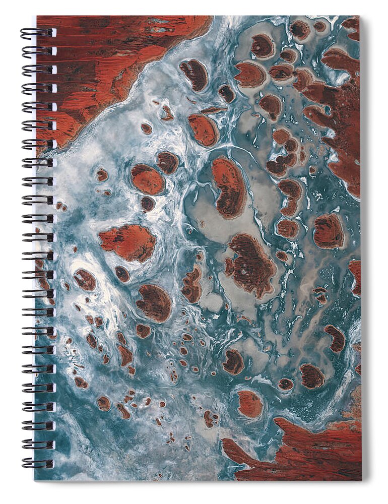 Satellite Image Spiral Notebook featuring the digital art Lake Mackay from space #3 by Christian Pauschert