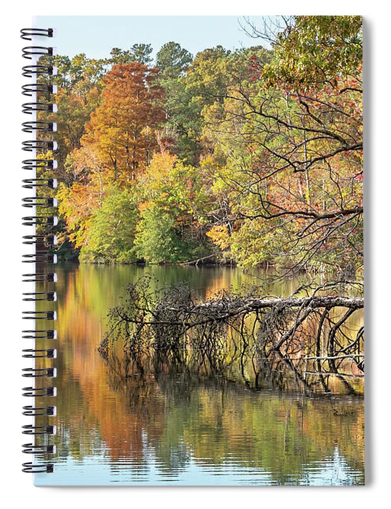 Reflection Spiral Notebook featuring the photograph Lake Maury Reflection by Donna Twiford