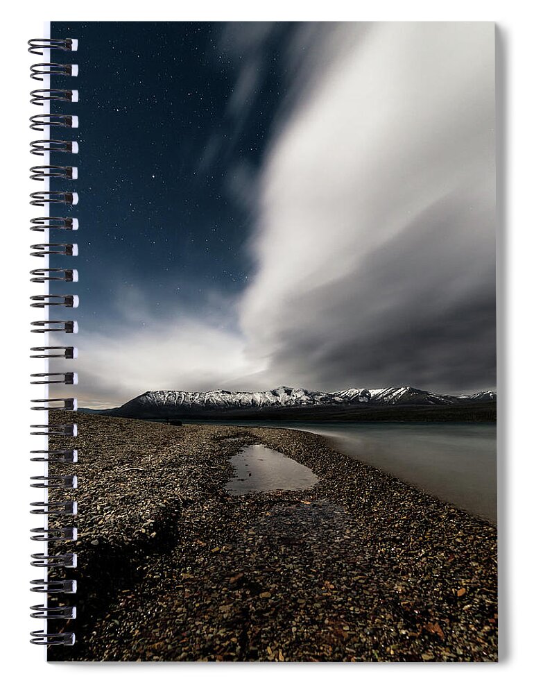  Spiral Notebook featuring the photograph Lake Mcdonald Storm by Jake Sorensen