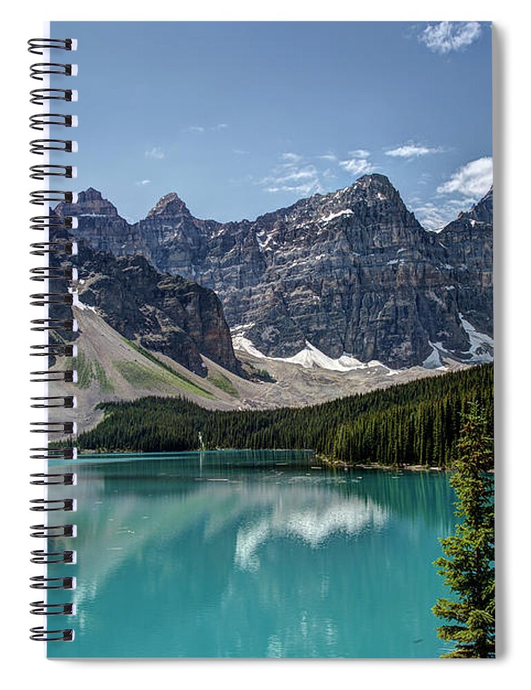 Tranquility Spiral Notebook featuring the photograph Lake Moraine by Glenn Ross Images