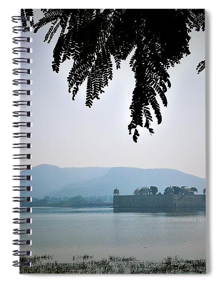 Indian Architecture Spiral Notebook featuring the photograph Lake Palace Jaipur by Jarek Filipowicz