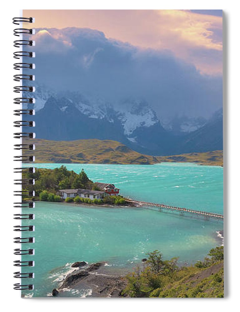 Lake Pehoe Spiral Notebook featuring the photograph Lake Pehoe, Torres del Paine National Park by Giovanni Allievi