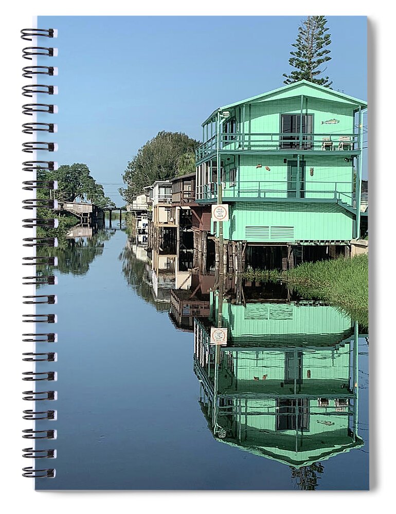 Lake Poinsett Spiral Notebook featuring the photograph Lake Poinsett Road Houses by Bradford Martin