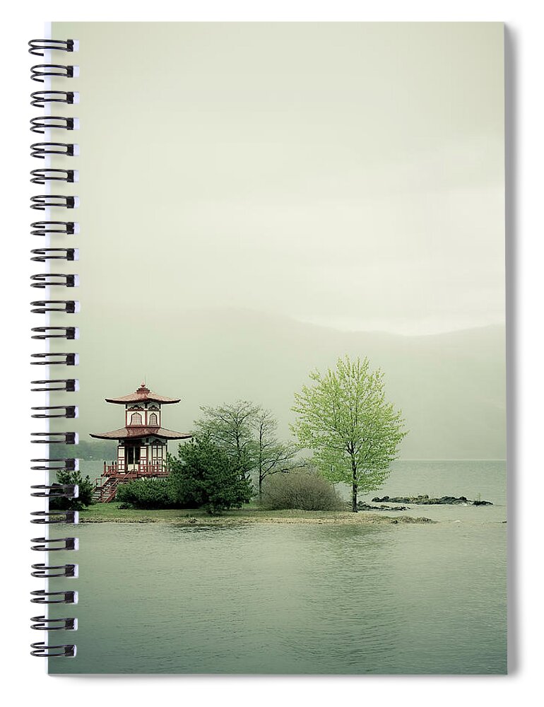 Scenics Spiral Notebook featuring the photograph Lake Scene In Japan by © Tan Kahong