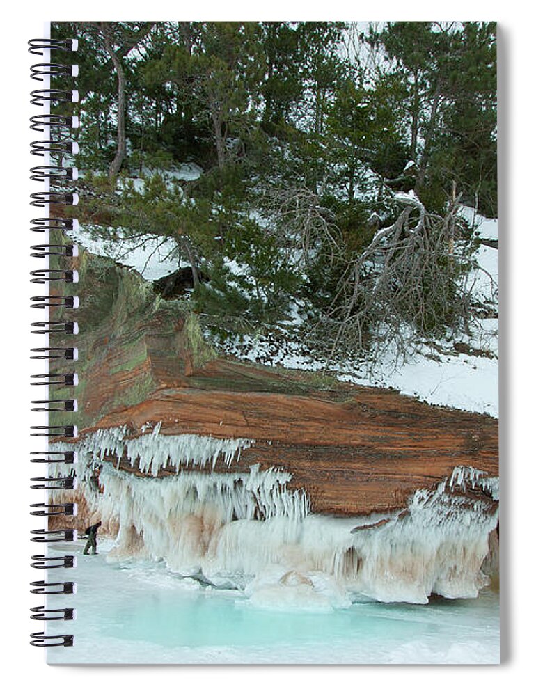 Ice Caves Spiral Notebook featuring the photograph Lake Superior Ice Caves 1 by Jim Schmidt MN