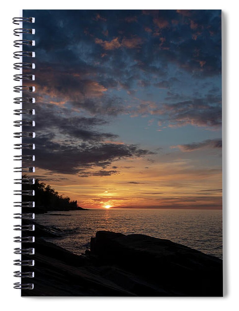 Lake Superior Spiral Notebook featuring the photograph Lake Superior Sunset by Jim West