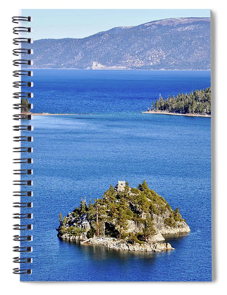 Scenics Spiral Notebook featuring the photograph Lake Tahoe, Emerald Bay - Fanette Island by Www.35mmnegative.com