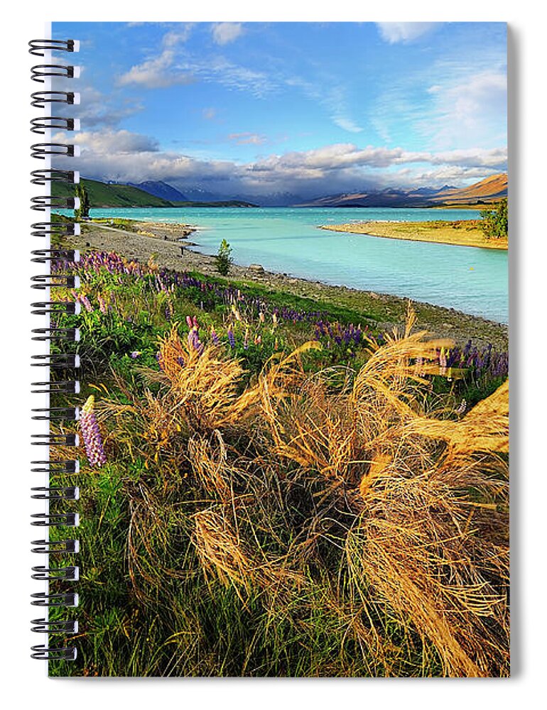 Tekapo Spiral Notebook featuring the photograph Lake Tekapo by Atomiczen