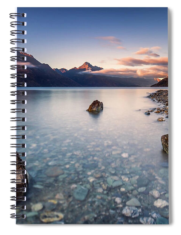 Tranquility Spiral Notebook featuring the photograph Lake Wakatipu by Photography By Byron Tanaphol Prukston
