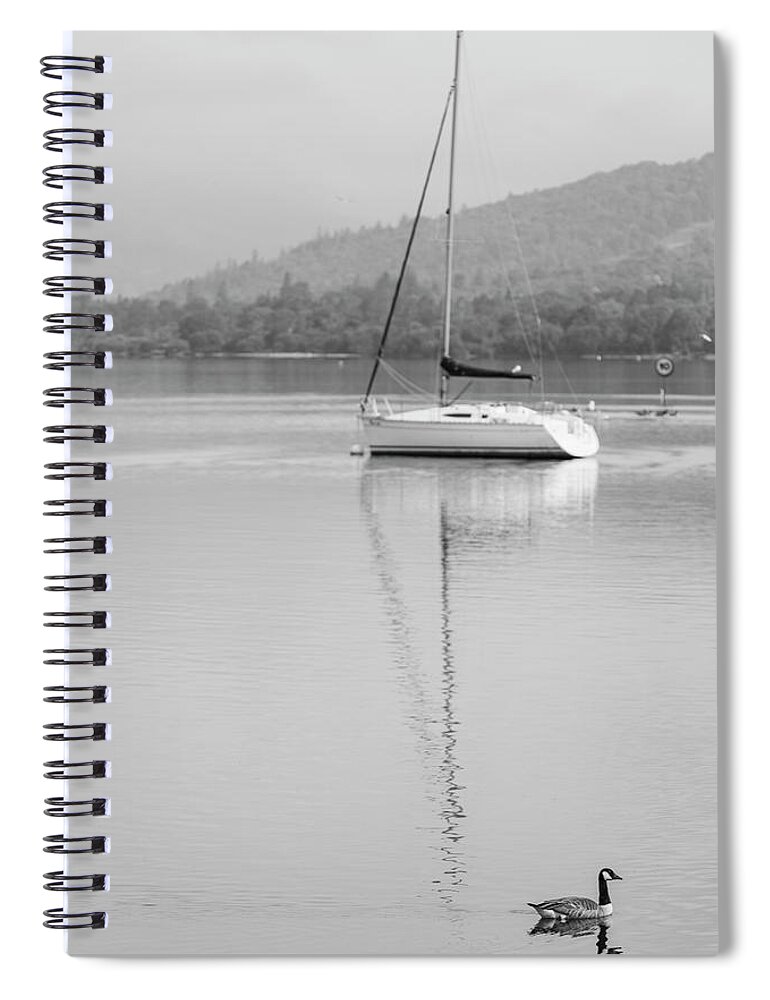 England Country Spiral Notebook featuring the photograph Lake Windemere UK Boat by John McGraw