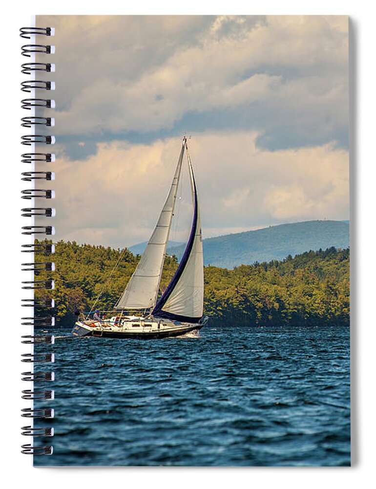 Lake Winnipesaukee Spiral Notebook featuring the photograph Lake Winnipesaukee Sailing by Trevor Slauenwhite