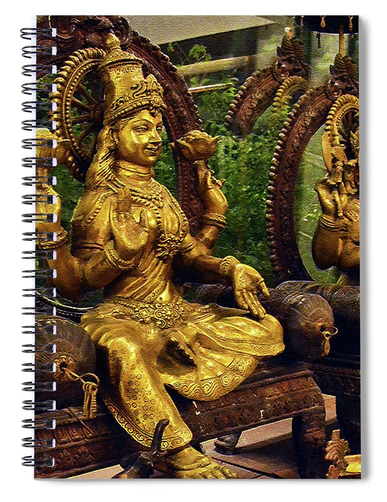 Ganesha Spiral Notebook featuring the photograph Lakshmi Ganesha blessings by Harsh Malik