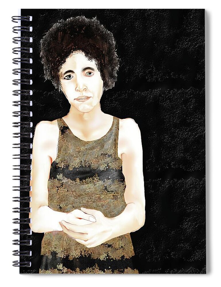Woman Spiral Notebook featuring the digital art Gold Lame by Kerry Beverly