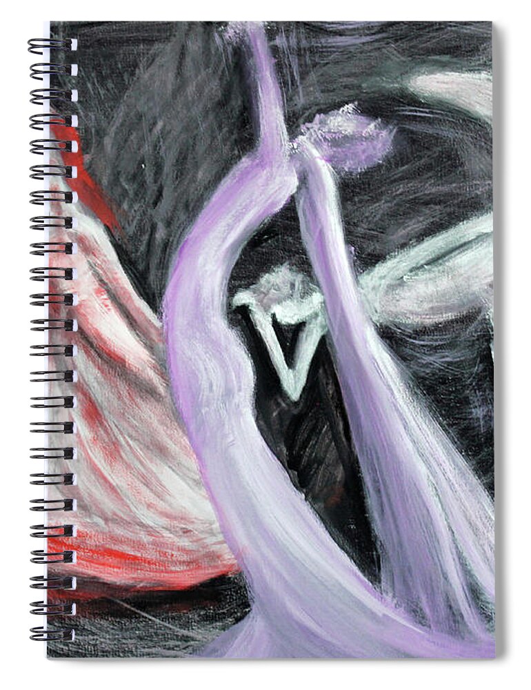 Abstract Spiral Notebook featuring the painting Lamentations by Lyric Lucas
