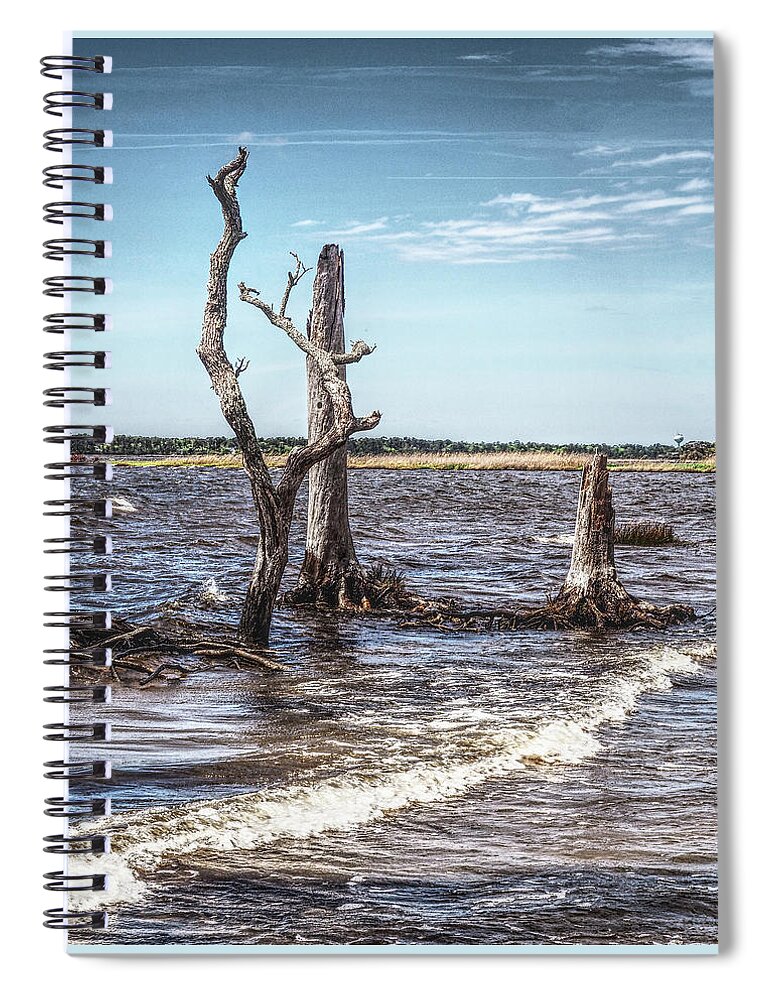 Nature Spiral Notebook featuring the photograph Land and Sea by Bearj B Photo Art