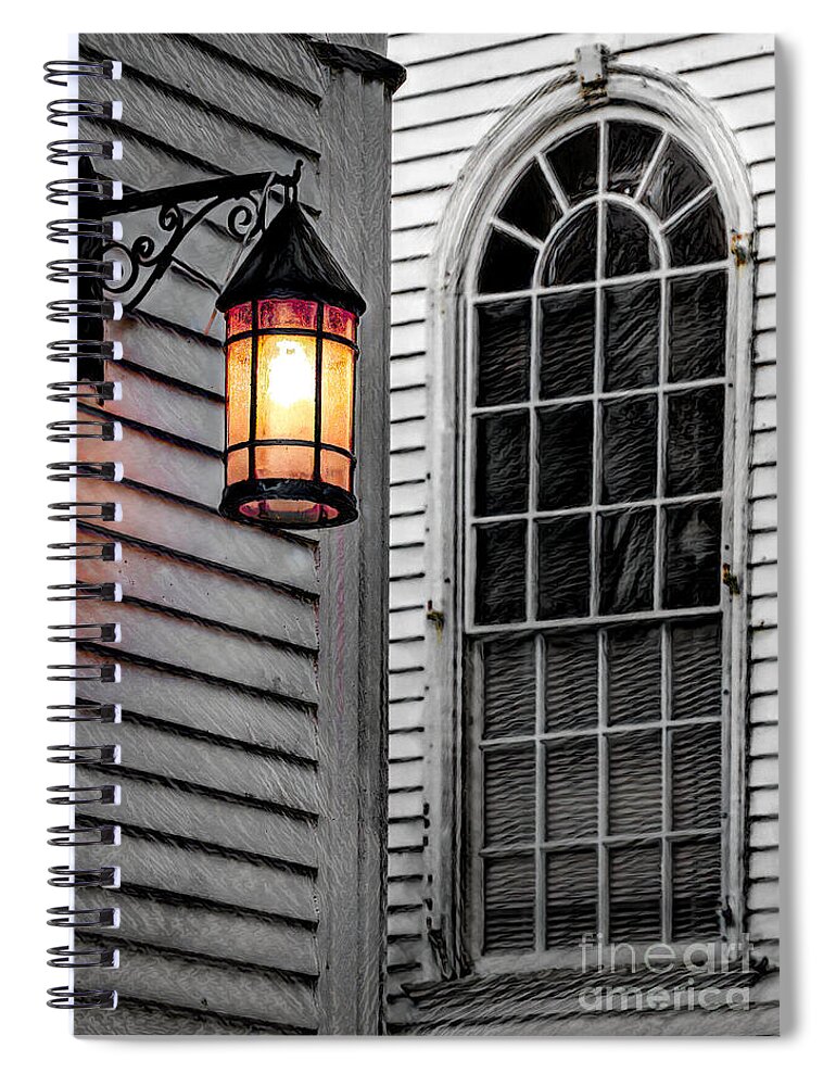 Lantern Spiral Notebook featuring the photograph Lantern and window by Janice Drew