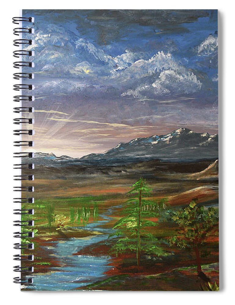 Mountains Spiral Notebook featuring the painting Laramie Peak Evening by Chance Kafka