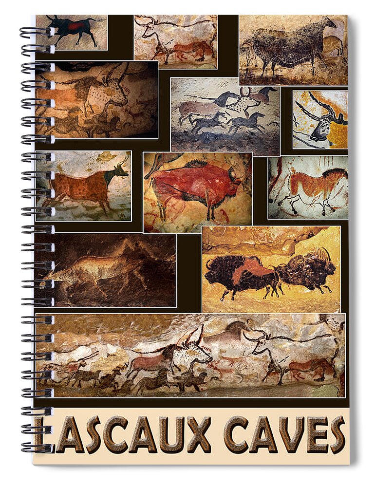 Cave Art Spiral Notebook featuring the photograph Lascaux Cave Art by Andrew Fare