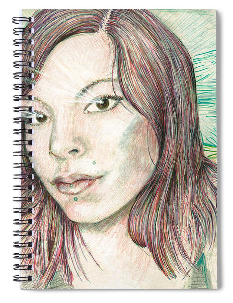 Portrait Spiral Notebook featuring the painting Laser by Jeremy Robinson