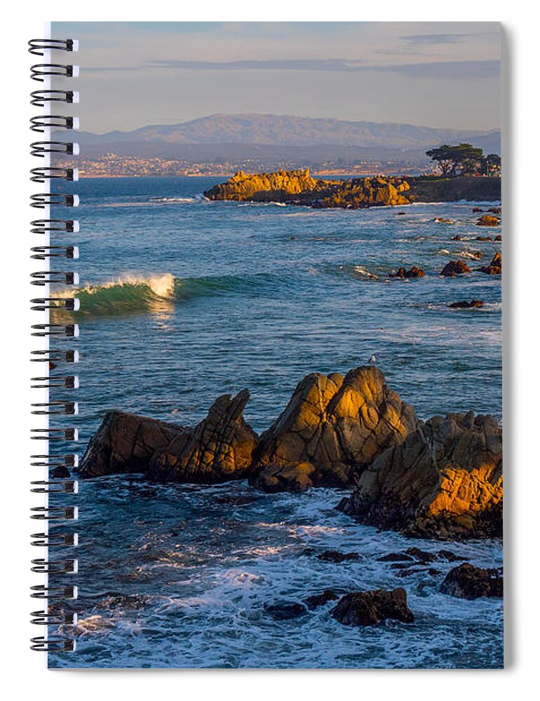 Sunset Spiral Notebook featuring the photograph Last Light at Lover's Point by Derek Dean