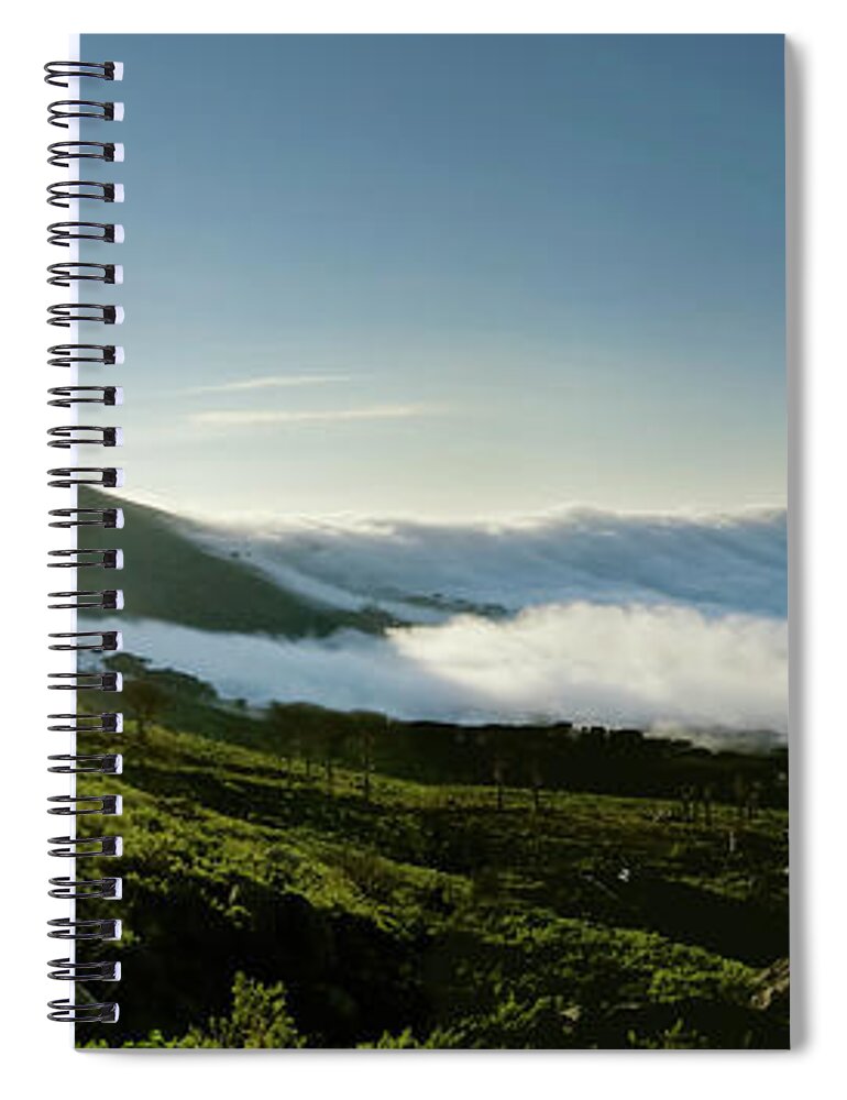 Scenics Spiral Notebook featuring the photograph Late Afternoon Mist Comes In Over Cape by Steve Corner