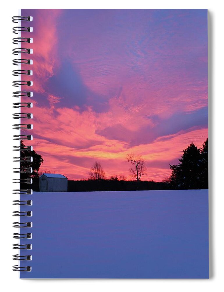Winter Spiral Notebook featuring the photograph Later One Snowy Morning by M E