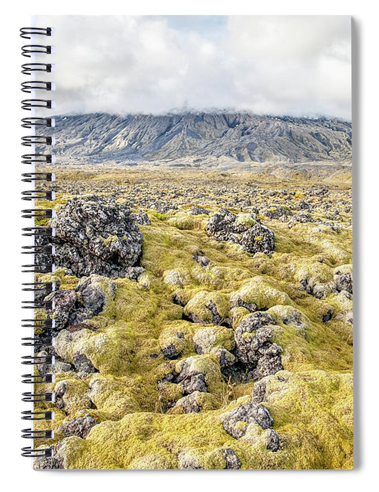 David Letts Spiral Notebook featuring the photograph Lava Fields of Iceland by David Letts