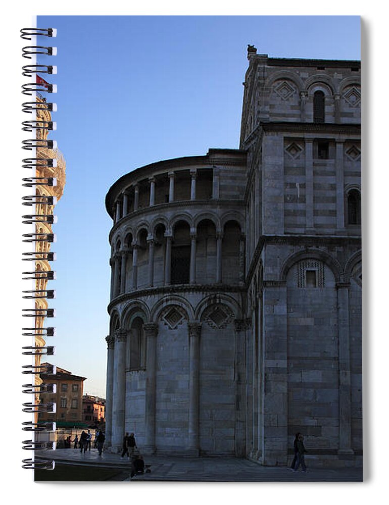 Arch Spiral Notebook featuring the photograph Leaning Tower Of Pisa With Cathedral by Bruce Yuanyue Bi