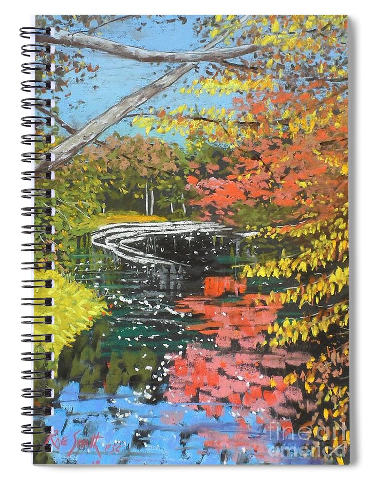 Pastels Spiral Notebook featuring the pastel Leigh's Cottage Road by Rae Smith PAC