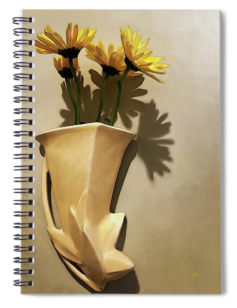 Still Life Spiral Notebook featuring the digital art Lemon Buttercream by Gina Harrison