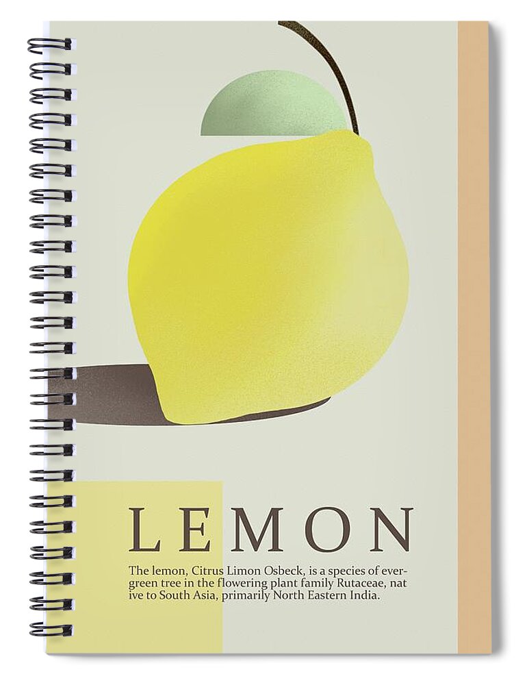 Orange Spiral Notebook featuring the painting Lemon by Joe Gilronan