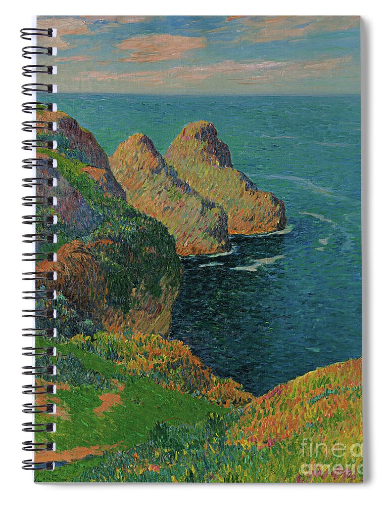 Landscapes Spiral Notebook featuring the painting Les falaises au bord de la mer, 1895 by Henry Moret