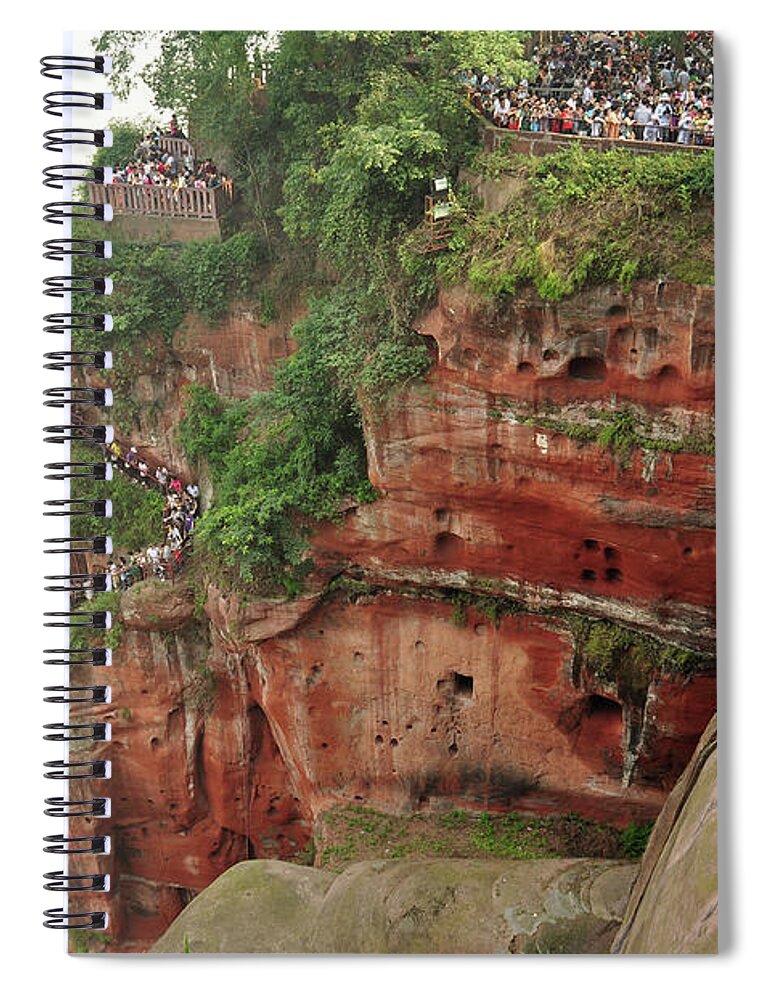 Chinese Culture Spiral Notebook featuring the photograph Leshan Buddha by Asifsaeed313