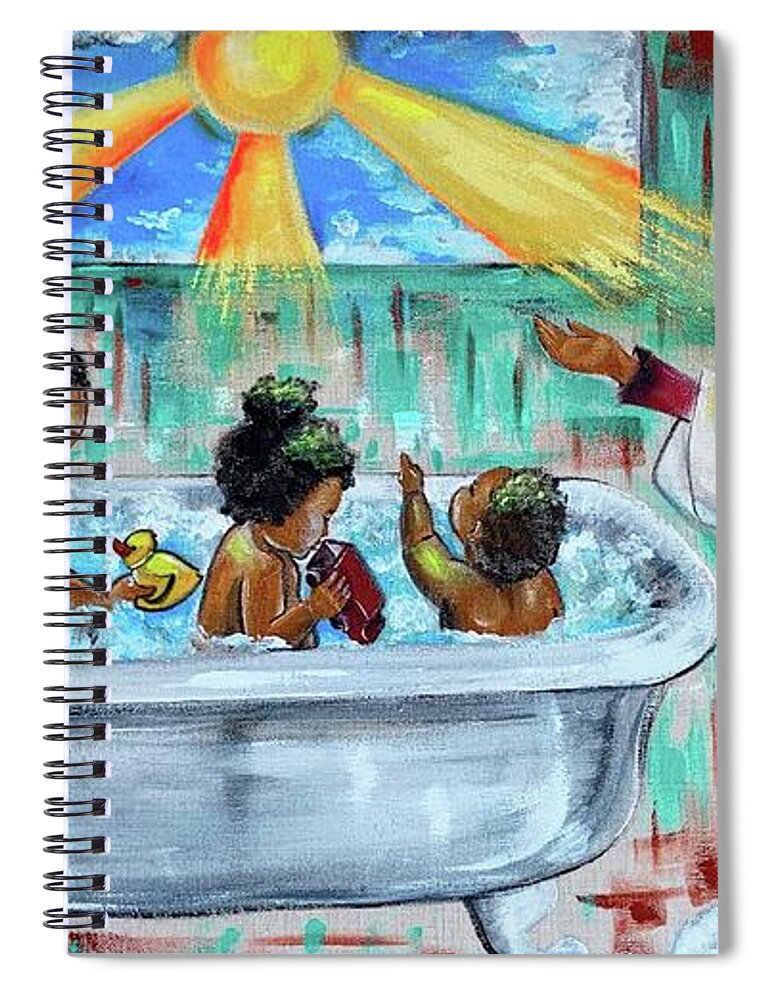 Mother Spiral Notebook featuring the painting Lessons From Mommy by Artist RiA