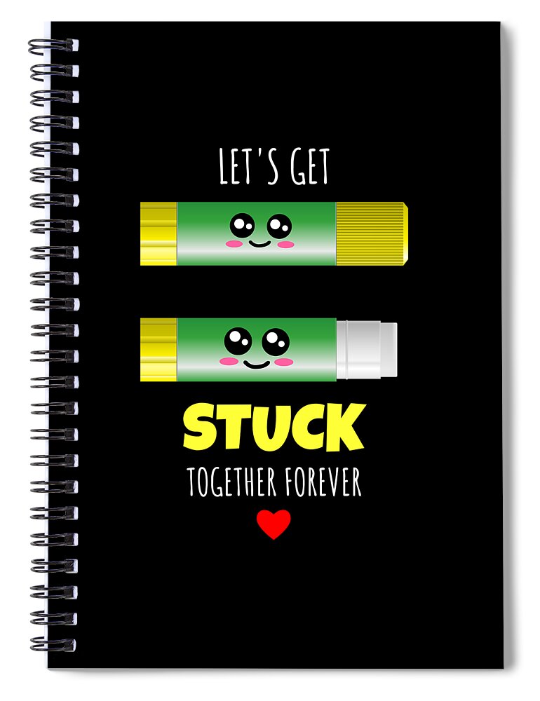 Lets Get Stuck Together Forever Cute Glue Stick Pun Spiral