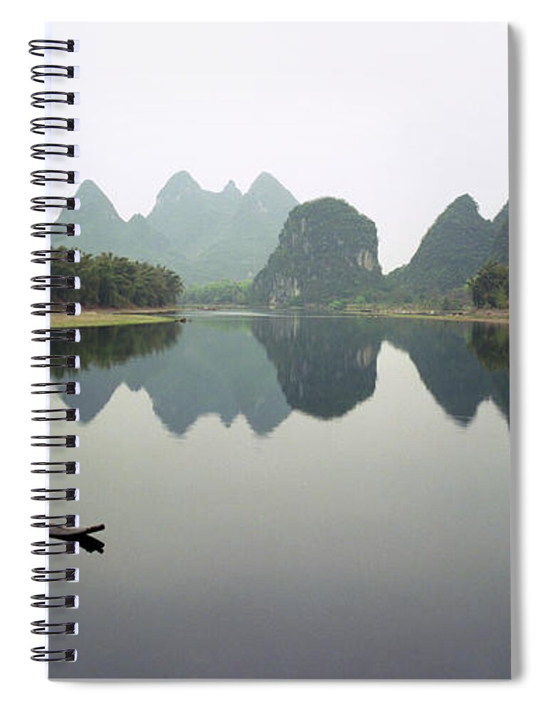 Chinese Culture Spiral Notebook featuring the photograph Li River At Dawn by Kingwu