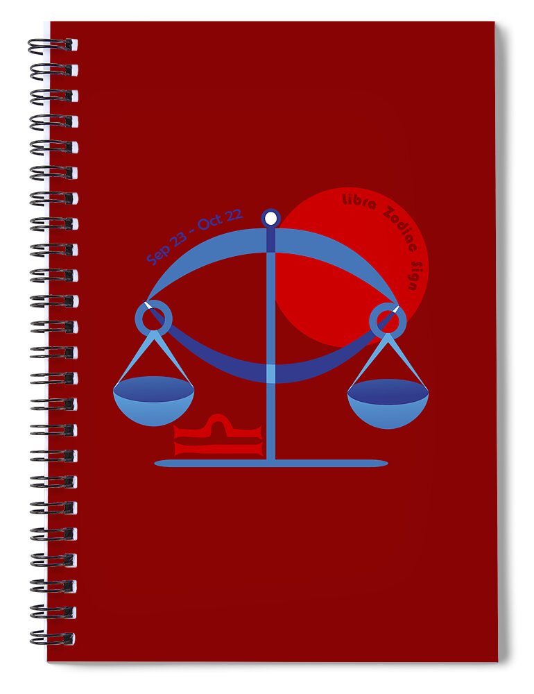 Animal Spiral Notebook featuring the digital art Libra - Scales by Ariadna De Raadt