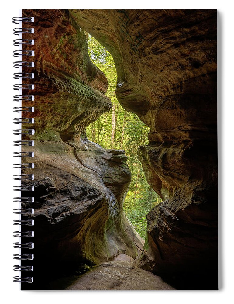 Cave Spiral Notebook featuring the photograph Light and Shadow by Arthur Oleary