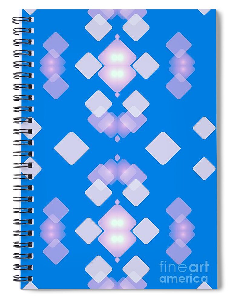 Blue Spiral Notebook featuring the digital art Light Dreams In Blue by Rachel Hannah