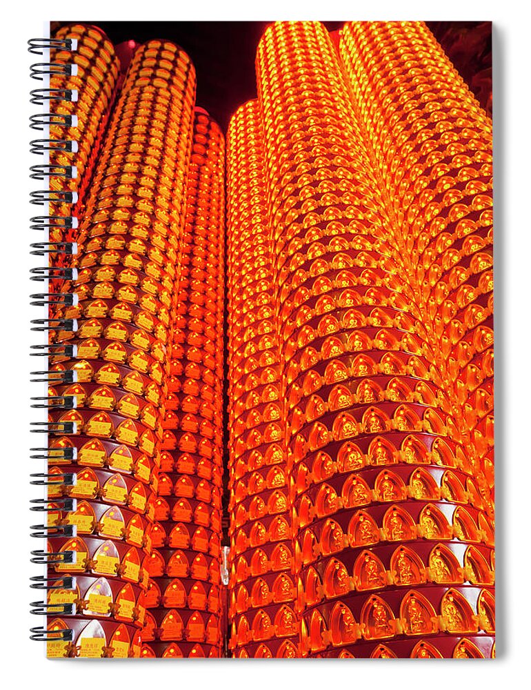 Chinese Culture Spiral Notebook featuring the photograph Light Lanterns by Lawren