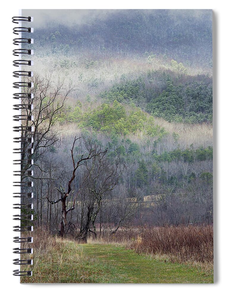 Smoky Mountains Spiral Notebook featuring the photograph Light Mountain Snow by Mike Eingle