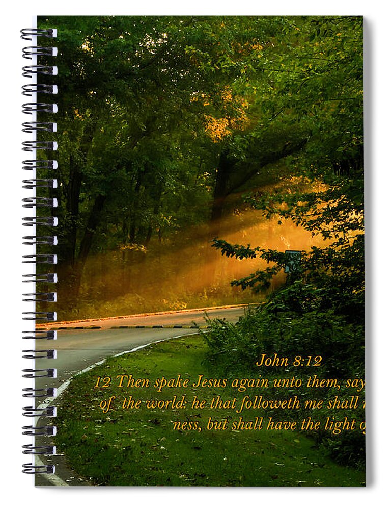 Light Spiral Notebook featuring the photograph Light shining Through,Christian by Sandra J's