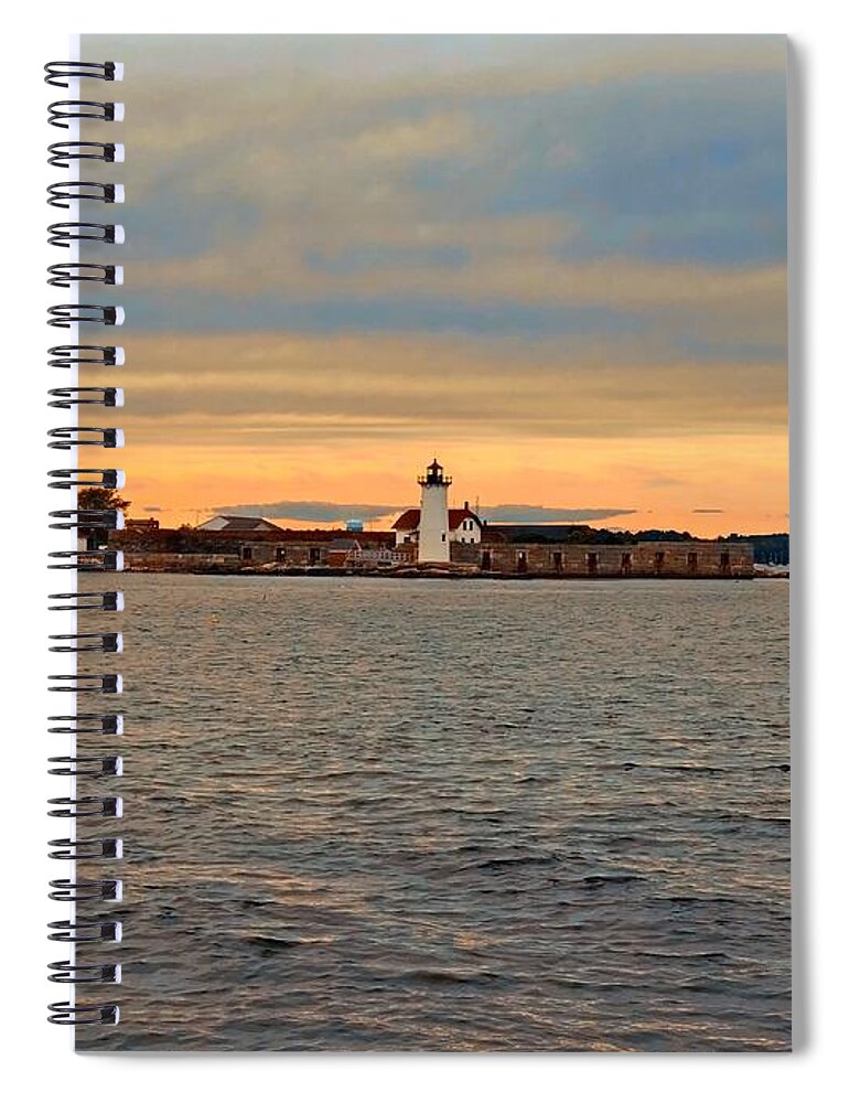 Portsmouth Spiral Notebook featuring the photograph Lighthouse on the coast by Michael Albright