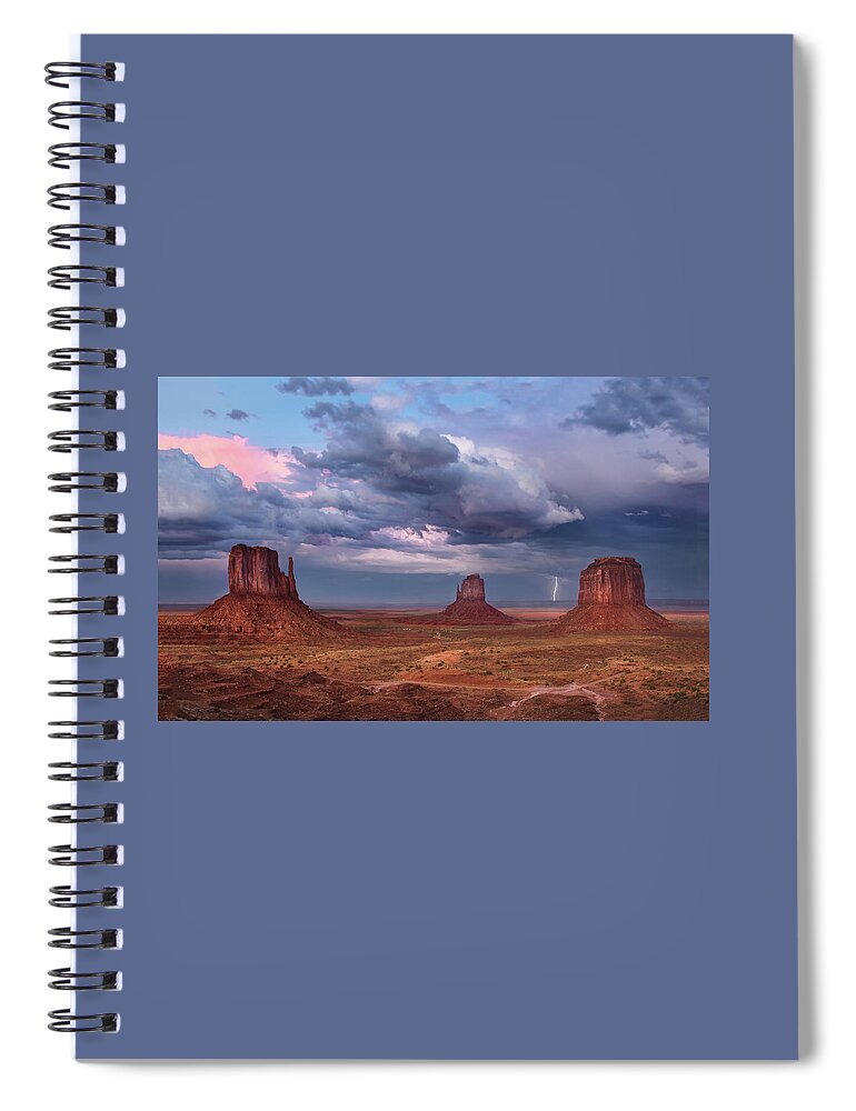 Landscape Spiral Notebook featuring the photograph Lightning Across The Valley  by Harriet Feagin