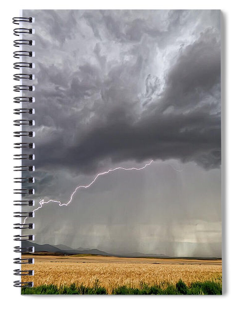 Grass Spiral Notebook featuring the photograph Lightning Storm by Scott Stringham Photographer