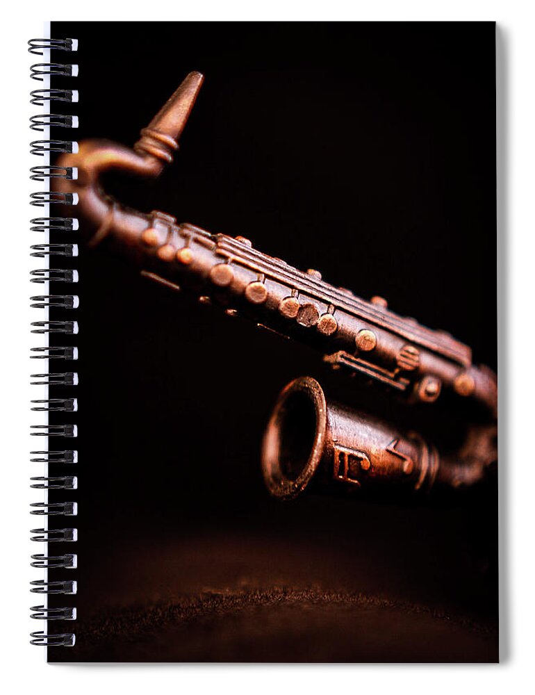 Sax Spiral Notebook featuring the photograph Li'l Saxophone 1 by Anamar Pictures
